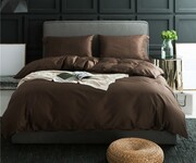 Комплект постельного белья Сатин однотонный DARK CHOCOLATE, №154