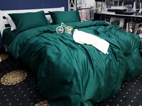 Комплект постельного белья Сатин однотонный DEEP EMERALD