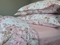 Комплект постільної білизни Сатин PREMIUM, DESIRE PINK, з рожевими півоніями - фото 3
