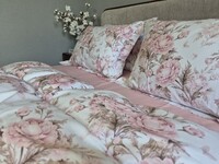 Комплект постільної білизни Сатин PREMIUM, DESIRE PINK, з рожевими півоніями - фото 2