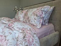 Комплект постільної білизни Сатин PREMIUM, DESIRE PINK, з рожевими півоніями - фото 5