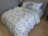 Комплект постельного белья Fresh Olive Сатин PREMIUM, оливковые ветви - фото 1