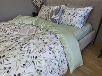 Комплект постельного белья Fresh Olive Сатин PREMIUM, оливковые ветви - фото 12