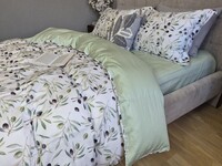 Комплект постельного белья Fresh Olive Сатин PREMIUM, оливковые ветви - фото 13
