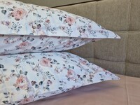 Комплект постельного белья Linda Сатин PREMIUM, нежно-розовый с цветами - фото 14
