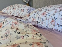 Комплект постельного белья Linda Сатин PREMIUM, нежно-розовый с цветами - фото 17