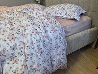 Комплект постельного белья Linda Сатин PREMIUM, нежно-розовый с цветами - фото 21