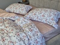 Комплект постельного белья Linda Сатин PREMIUM, нежно-розовый с цветами - фото 24