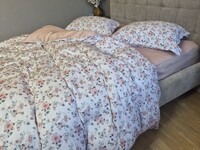 Комплект постельного белья Linda Сатин PREMIUM, нежно-розовый с цветами - фото 25