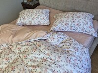 Комплект постельного белья Linda Сатин PREMIUM, нежно-розовый с цветами - фото 26