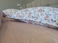 Комплект постельного белья Linda Сатин PREMIUM, нежно-розовый с цветами - фото 3