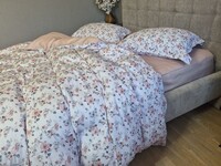 Комплект постельного белья Linda Сатин PREMIUM, нежно-розовый с цветами - фото 8