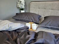 Комплект постільної білизни Сатин однотонний №240 №251, з кантом - фото 19