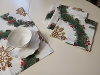 Новогодние салфетки, водо-жиро-отталкивающие, 40 x 40 см, тканевые, ТМ Комфорт-текстиль - фото 2