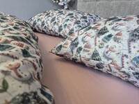 Комплект постільної білизни Шапуліпудра Turkish Flannel 5D зі сніговиками та шапками - фото 9