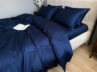 Комплект Синій сатин LUX наволочки з кантом, SD-4027 Комфорт-текстиль, всі розміри, пошиття на замовлення за вашими мірками - фото 16