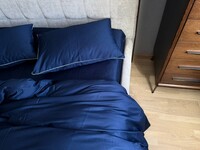 Комплект Синій сатин LUX наволочки з кантом, SD-4027 Комфорт-текстиль, всі розміри, пошиття на замовлення за вашими мірками - фото 7