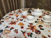 Скатертина Дарунок кругла, водо-жиро-відштовхувальна, в подарунковій упаковці, ТМ Комфорт-текстиль - фото 7