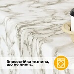 Скатертина Мармур сіро-білий, з водовідштовхувальним просоченням, 140 x 170 см, бавовна, ТМ IDEIA - фото 13