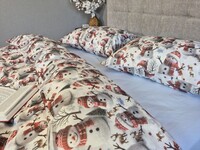 Комплект постільної білизни Сніговикиблакитний Turkish Flannel 5D - фото 4