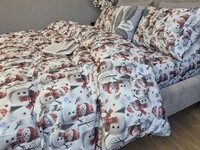 Комплект постільної білизни Сніговики, Turkish flannel 5D - фото 5