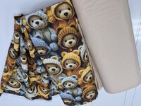 Комплект постельного белья Медвежата Стиляги Cotton 5D бежевый - фото 3