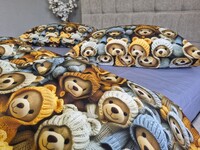 Комплект постільної білизни Ведмежата Стиляги Cotton 5D лавандовий - фото 6