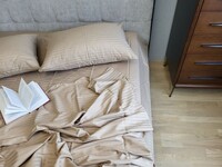 Комплект постельного белья Stripe LUX BEIGE TONE 1/1см - фото 2