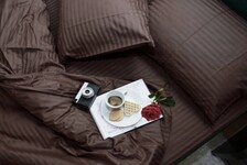 Комплект постельного белья Stripe LUX CHOCOLATE 1/1см