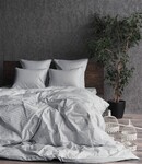 Комплект постільної білизни Stripe LUX GRAY PEARL 1/1см - фото 1