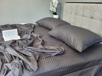 Комплект постільної білизни Stripe LUX GRAY SHADOW 1/1см - фото 5