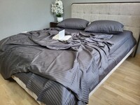 Комплект постільної білизни Stripe LUX GRAY SHADOW 1/1см - фото 6