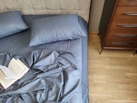 Комплект постельного белья Stripe LUX SOFT JEANS 1/1см - фото 2