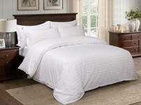 Комплект постільної білизни Stripe LUX WHITE 2/2см - фото 1