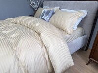 Комплект постельного белья Stripe PREMIUM, BEIGE 11см, ТМ Комфорт-текстиль