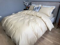 Комплект постельного белья Stripe PREMIUM, BEIGE 11см, ТМ Комфорт-текстиль - фото 2