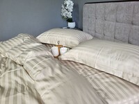 Комплект постельного белья Stripe PREMIUM, BEIGE 2/2см
