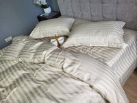 Комплект постільної білизни Stripe PREMIUM, BEIGE 2/2см - фото 2