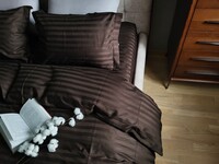 Комплект постельного белья Stripe PREMIUM, CHOCOLATE 2/2см