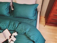 Комплект постельного белья Deep Emerald, Страйп сатин, полоска 2 см, ТМ Комфорт-текстиль - фото 4