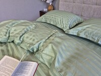 Комплект постільної білизни Garden Mint Страйп Сатин PREMIUM 22 см - фото 3
