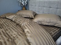 Комплект постельного белья Stripe PREMIUM, HONEY BEIGE 2/2см