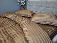 Комплект постельного белья Stripe PREMIUM, HONEY BEIGE 2/2см - фото 5