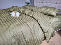 Комплект постільної білизни Stripe PREMIUM, KHAKI 2/2см - фото 5