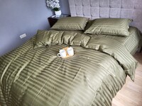 Комплект постільної білизни Stripe PREMIUM, KHAKI 2/2см - фото 7