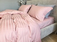 Комплект постільної білизни Stripe PREMIUM, POWDER PINK 2/2см - фото 15
