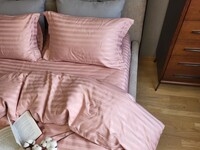 Комплект постільної білизни Stripe PREMIUM, POWDER PINK 2/2см - фото 2