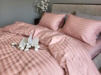 Комплект постільної білизни Stripe PREMIUM, POWDER PINK 2/2см - фото 5