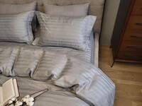 Комплект постельного белья Stripe PREMIUM, SILVER STONE 2/2см - фото 2