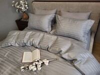 Комплект постельного белья Stripe PREMIUM, SILVER STONE 2/2см - фото 7